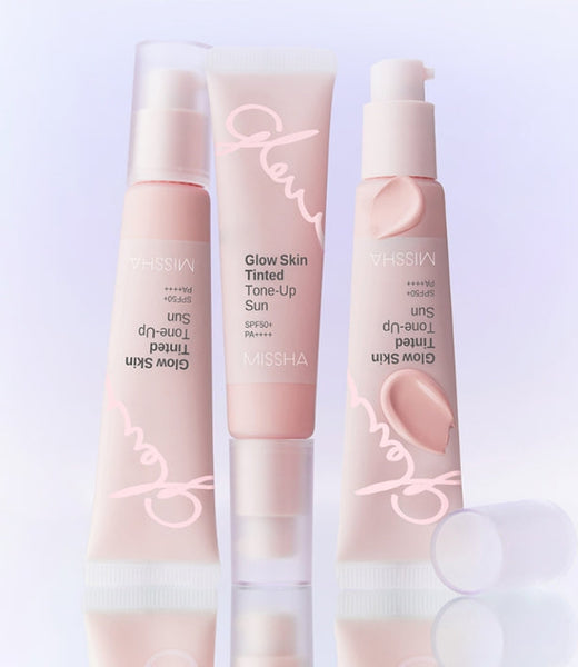2 x MISSHA Glow Skin Tinted Tone-Up Sun 30ml SPF50+ PA++++ - Glowing Pink Sunscreen from Korea