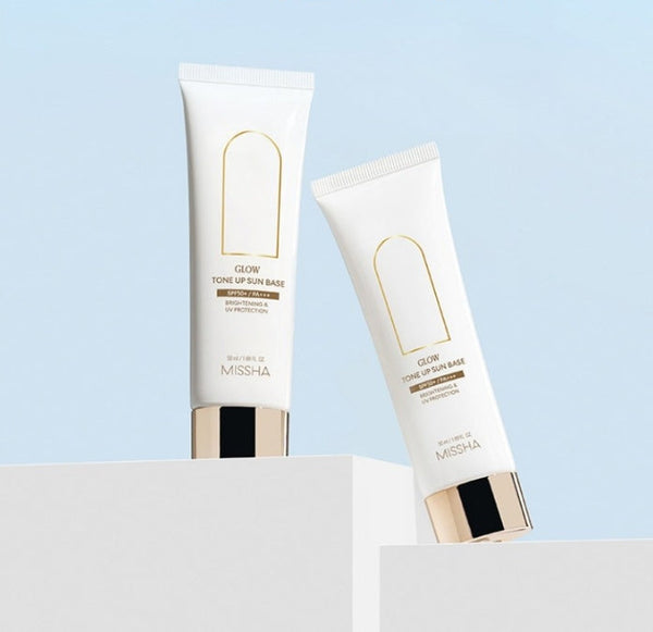 2 x MISSHA Glow Tone Up Sun Base 50ml SPF 50+ PA+++ - Radiant UV Primer from Korea