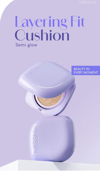 MISSHA Layering Fit Cushion Semi Glow 15g, #21 Fair from Korea