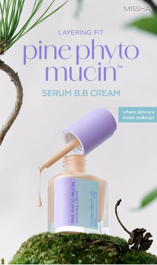 MISSHA Layering Fit Pine Phyto Mucin Serum B.B Cream 30ml, #Coccon from Korea