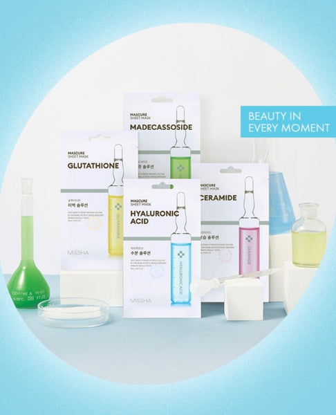 12 x MISSHA Mascure Sheet Mask (Ceramide) - Hydrating Barrier Care for Sensitive Skin from Korea