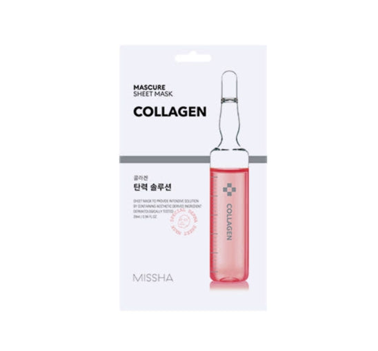 6 x MISSHA Mascure Sheet Mask (Collagen) - Moisture & Elasticity Care from Korea