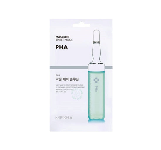 5 x MISSHA Mascure Sheet Mask (PHA) - Gentle Exfoliating Mask from Korea