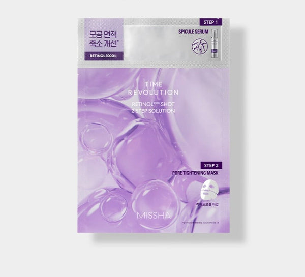 3 x MISSHA Time Revolution Retinol 1000 Shot 2-Step Solution Mask - Firming & Tightening Care from Korea