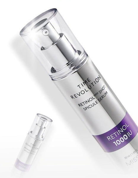 2 x MISSHA Time Revolution Retinol 1000 Shot Spicule Serum 50ml - Anti‑Aging Booster from Korea