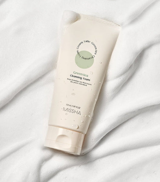 3 x MISSHA Creamy Latte Cleansing Foam (Green Tea) 172ml - Pores & Refreshing from Korea
