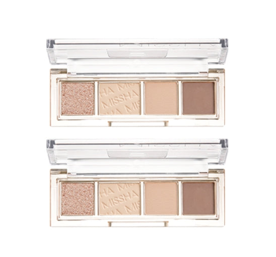 2 x MISSHA Day Vibe Palette 3g (#01 Beige Motion) - Neutral Beige Eye Palette from Korea