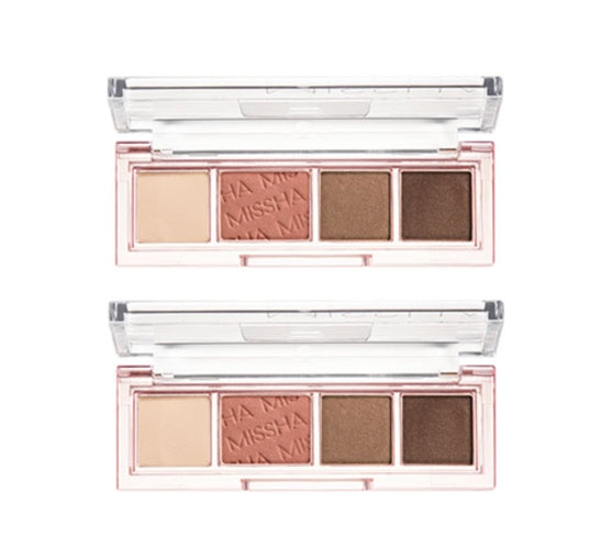 2 x MISSHA Day Vibe Palette 3g (#04 Prima Pink) - Rosy Pink Eye Shadow Palette from Korea