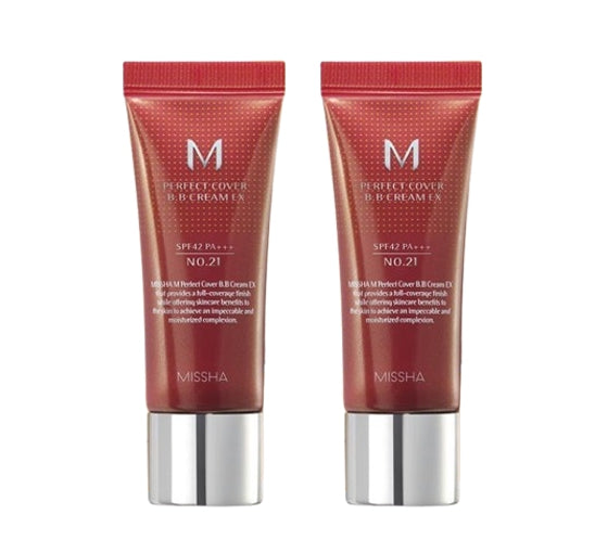 2 x MISSHA M Perfect Cover BB Cream EX 20ml (#13N Bright Beige) SPF42 PA+++ from Korea