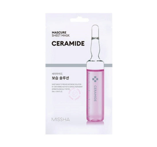 6 x MISSHA Mascure Sheet Mask (Ceramide) - Hydrating Barrier Care for Sensitive Skin from Korea