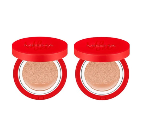 2 x MISSHA Velvet Finish Cushion 15g (#23 Medium Beige), SPF50+ PA+++ from Korea