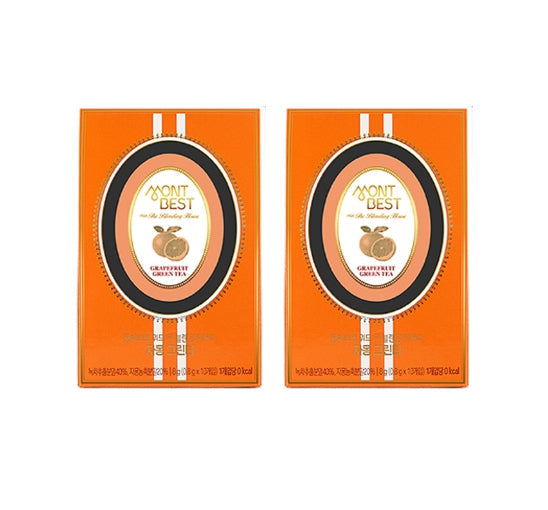 2 X MONTBEST With The Blending House Grapefruit Green Tea, 10 sticks from Korea_KT