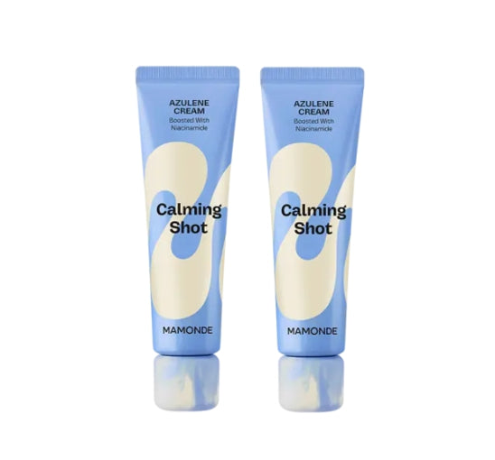 Two tubes of Mamonde Azulene Cream on a white background