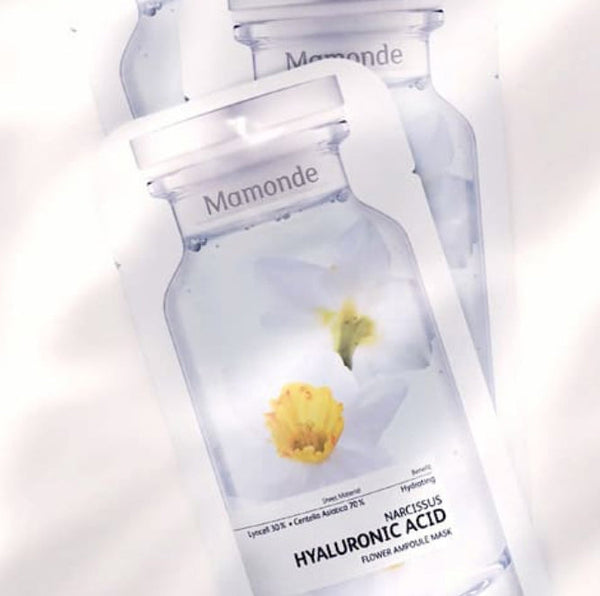 12 x Mamonde Narcissus Hyaluronic Acid Flower Ampoule Mask Sheet 23ml from Korea
