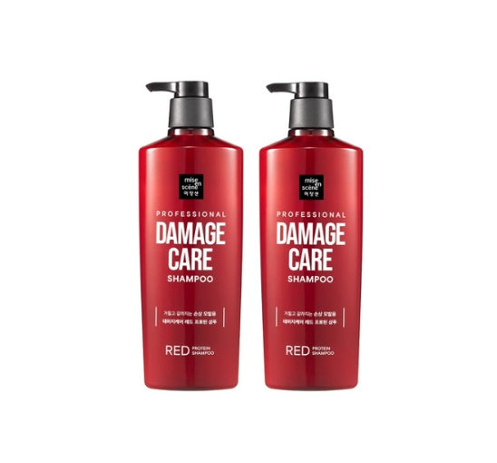 2 X [NEW] Mise-en-scene Professional Damage Care Red Protein Shampoo 680ml from Korea