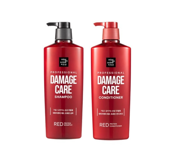 [NEW] Mise-en-scene Professional Damage Care Red Protein Shampoo 680ml + Conditioner 680ml from Korea