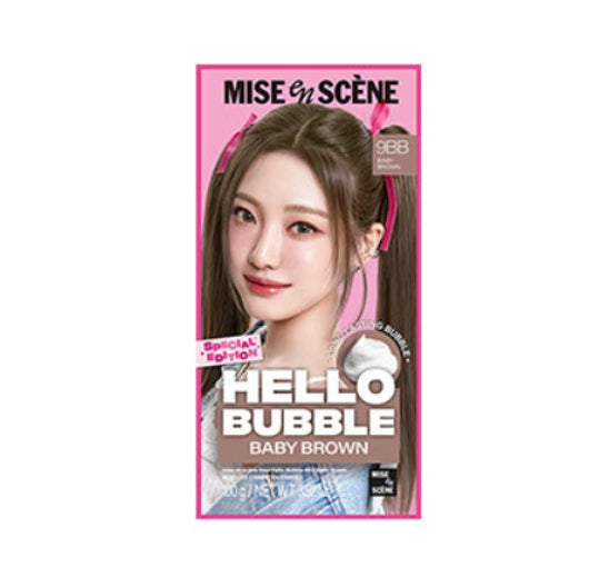 Mise-en-scene New Hello Bubble Foam Hair Color (9BB Baby Brown) 100g from Korea