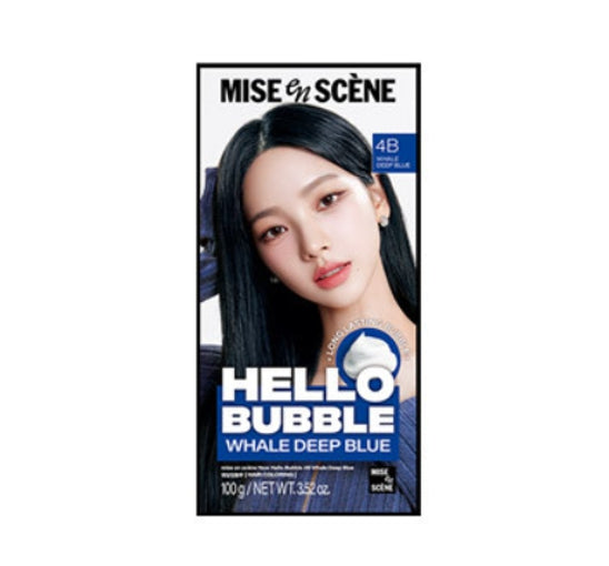 Mise-en-scene New Hello Bubble Foam Hair Color (4B Whale Deep Blue) 100g from Korea
