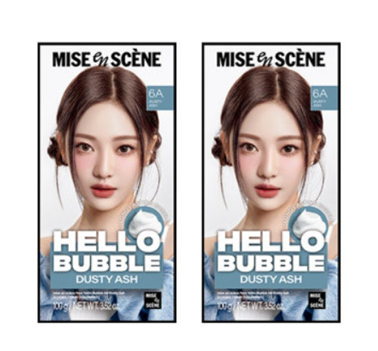 2 x Mise-en-scene New Hello Bubble &nbsp;Foam Hair Color (6A Dusty Ash) 100g