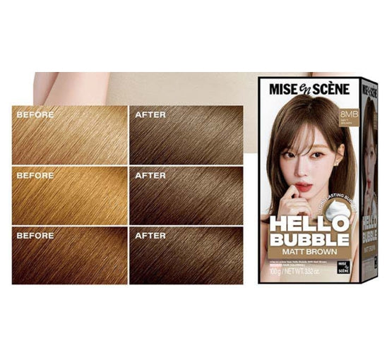 3 x Mise-en-scene New Hello Bubble Foam Hair Color (8MB Matte Brown) 100g from Korea