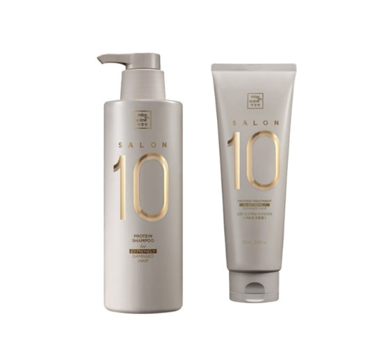 Mise-en-scene Salon 10 Protein Shampoo 500ml + Treatment 250ml for Extremely Damaged Hair from Korea by Mise-en-scene