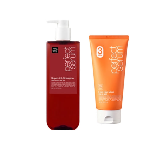 Mise-en-scene Perfect Super Rich Serum Shampoo 680ml + 3 min Hair Mask 300ml from Korea