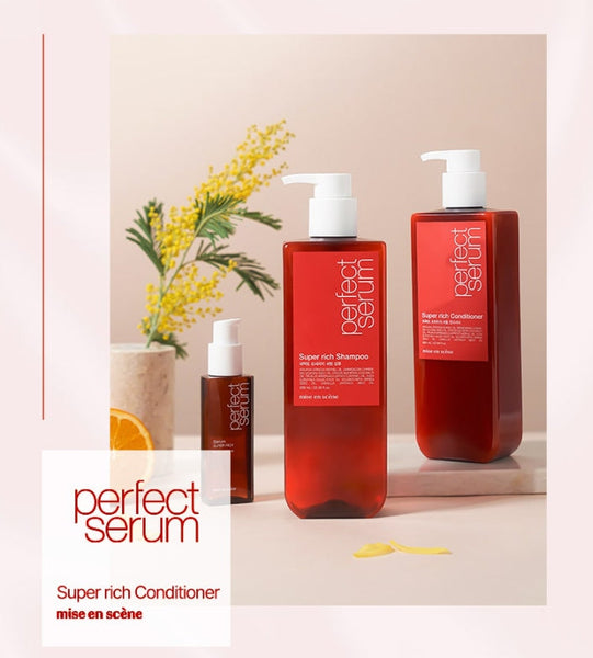 Mise-en-scene Perfect Super Rich Serum Shampoo 680ml + Conditioner 680ml from Korea by Mise-en-scene