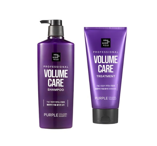 [NEW] Mise-en-scene Professional Volum Care Purple Collagen Shampoo 680ml + Treatment 330ml from Korea