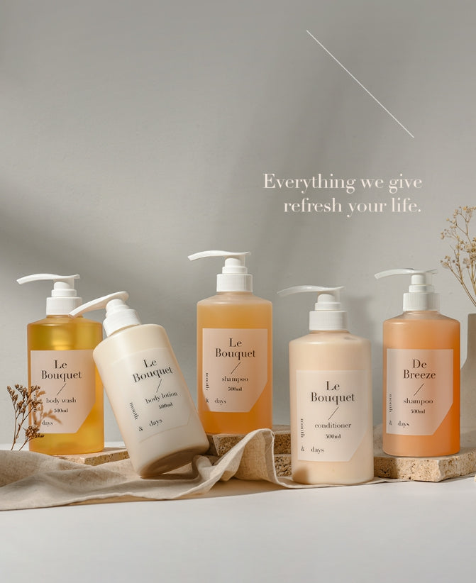 [2 Items] Month & Days Perfume Body Wash 500ml & Lotion 500ml (De Breeze) from Korea