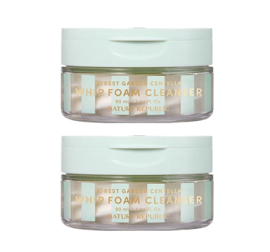 2 x NATURE REPUBLIC Forest Garden Centella Whip Foam Cleanser 90ml from Korea
