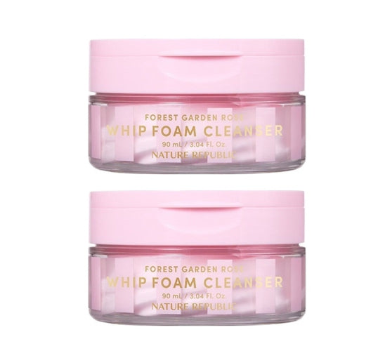 2 x NATURE REPUBLIC Forest Garden Rose Whip Foam Cleanser 90ml from Korea