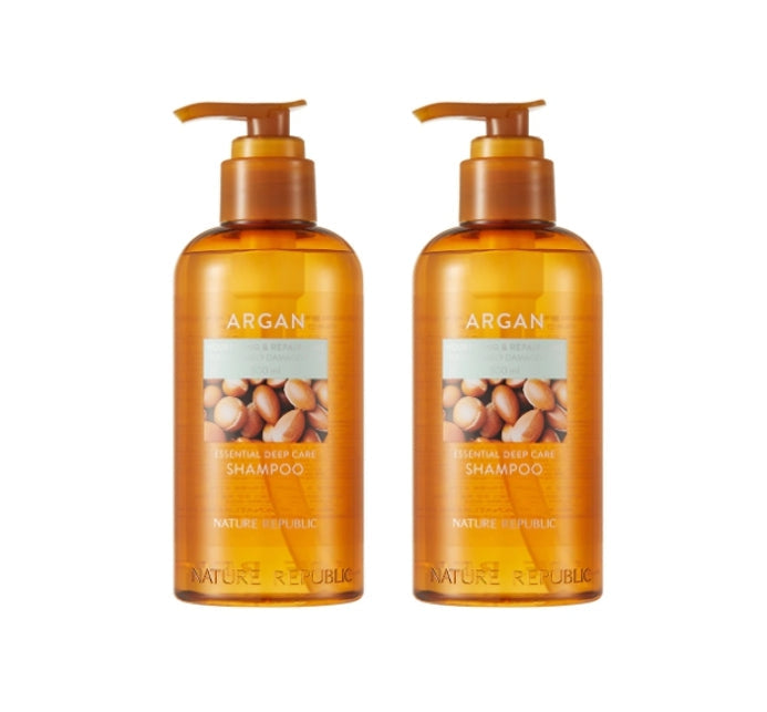 2 x NATURE REPUBLIC Argan Essential Deep Care Shampoo 300ml from Korea