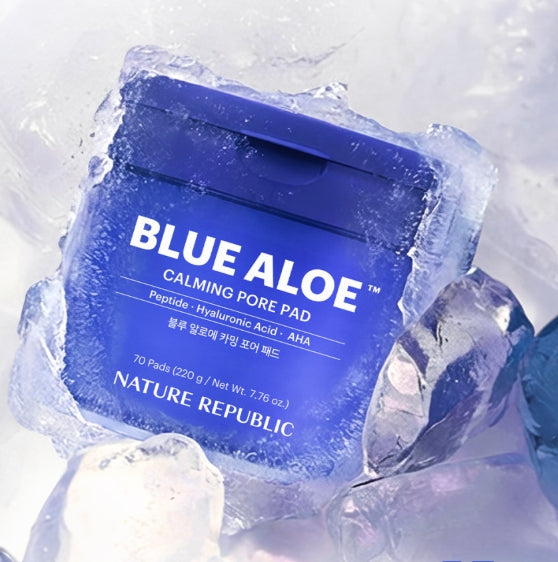 NATURE REPUBLIC Blue Aloe Calming Pore Pad 70 Pads from Korea
