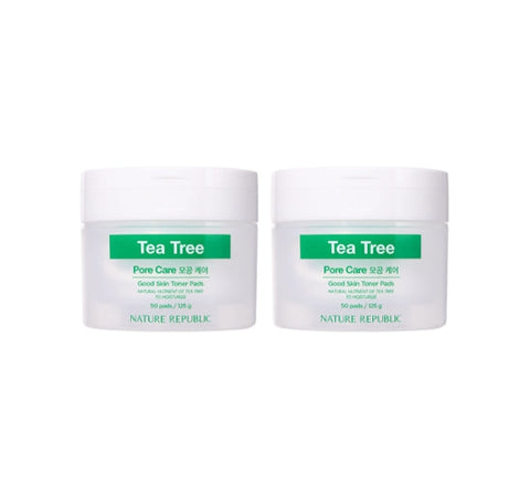 2 X NATURE REPUBLIC Good Skin Tea Tree Ampoule Toner Pads(50 Sheets) from Korea