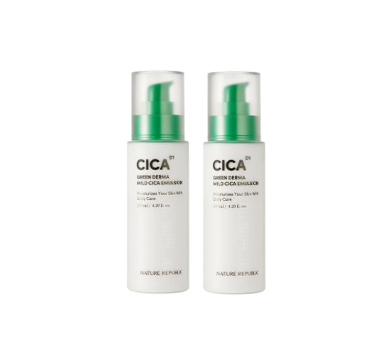 2 X NATURE REPUBLIC Green Derma Mild Cica Emulsion (for sensitive skin) 130ml from Korea