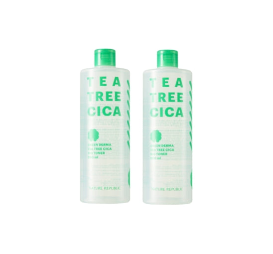 2 X NATURE REPUBLIC Green Derma Tea Tree Cica Big Toner (for acne-prone skin) 500ml from Korea