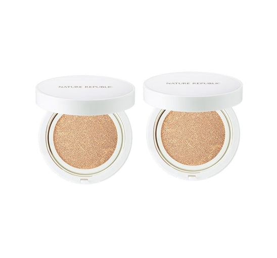 2 X NATURE REPUBLIC Green Derma Mild Cica Cover Cushion, #1 Light Beige from Korea