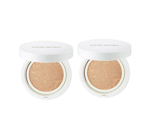 2 X NATURE REPUBLIC Green Derma Mild Cica Cover Cushion, #1 Light Beige from Korea