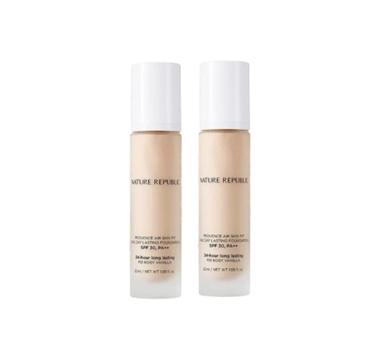 2 X NATURE REPUBLIC Provence Air Skin Fit One Day Lasting Foundation SPF30PA++ (P21 Rosy Vanilla) 32ml  from Korea