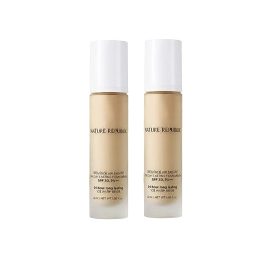 2 X NATURE REPUBLIC Provence Air Skin Fit One Day Lasting Foundation SPF30PA++ (Y23 Warm Beige) 32ml  from Korea