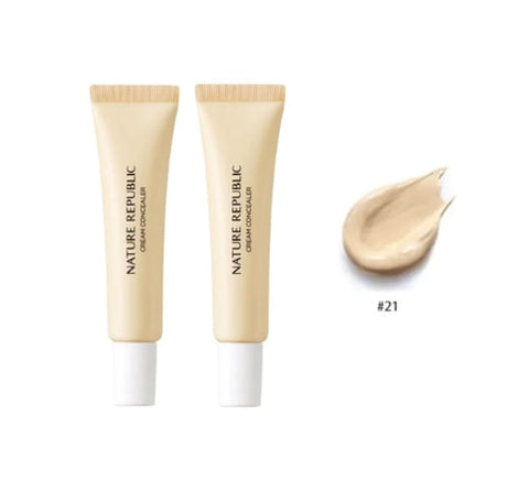 2 X NATURE REPUBLIC Provence Cream Concealer (#21 Light Beige) 15g from Korea