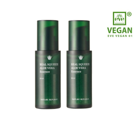 2 X NATURE REPUBLIC Real Squeeze Aloe Vera Essence 50ml from Korea