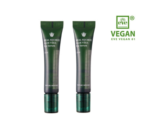 2 X NATURE REPUBLIC Real Squeeze Aloe Vera Eye Serum 15ml from Korea