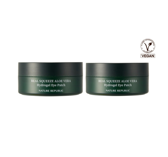 2 X NATURE REPUBLIC Real Squeeze Aloe Vera Hydrogel Eye Patch from Korea