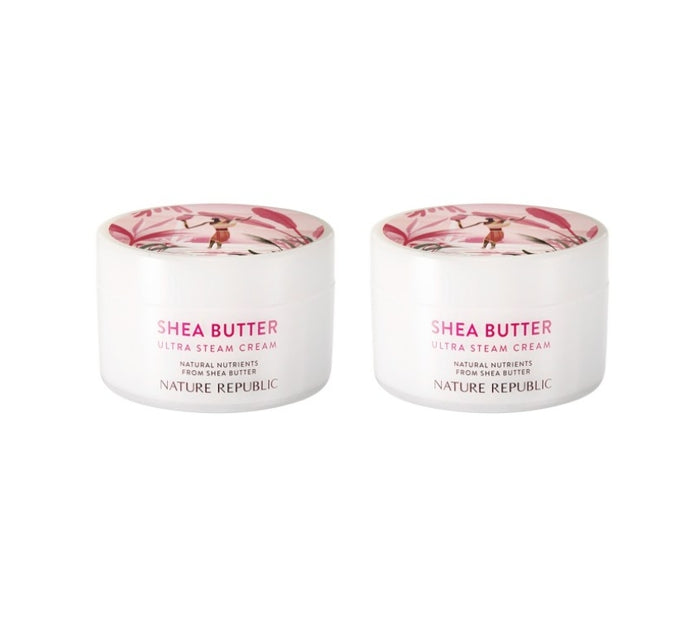 2 x NATURE REPUBLIC Shea Butter Ultra Steam Cream for Severe Dry Skin 100ml from Korea