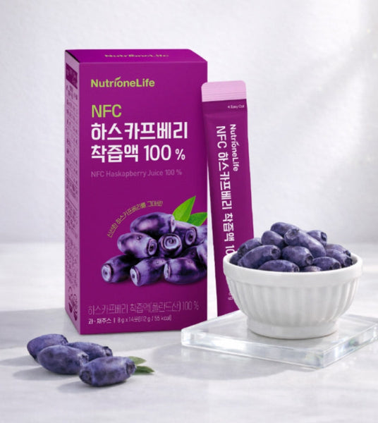 NutrioneLife NFC Haskapberry Juice 100% (8g x 14 pouches) from Korea