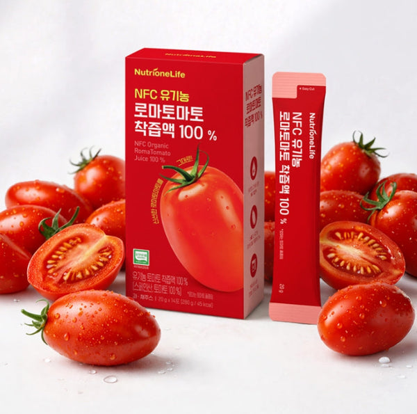 3 x NutrioneLife NFC Organic Roma Tomato Juice 100% (20g x 14 pouches) from Korea