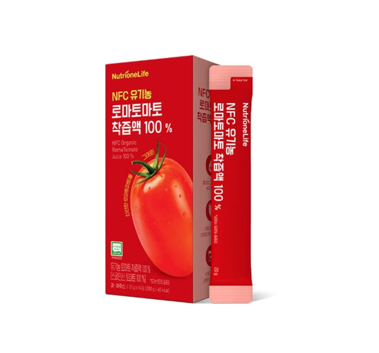 NutrioneLife NFC Organic Roma Tomato Juice 100% (20g x 14 pouches) from Korea