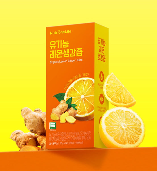 3 x NutrioneLife Organic Lemon Ginger Juice (20g x 14 pouches) from Korea