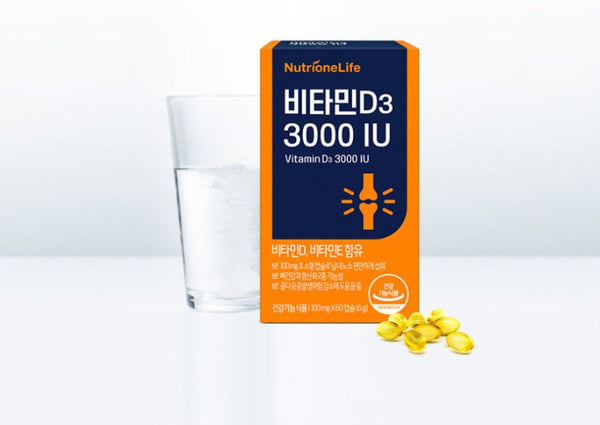 NutrioneLife Vitamin D3 3000IU 6g (60 Capsules) from Korea
